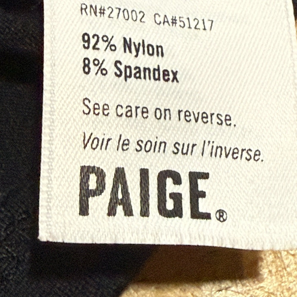 PAIGE Black Nylon Spandex black short sleeve top XL - Picture 2 of 3